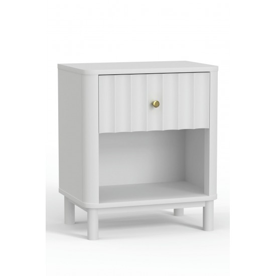 Alpine Furniture Stapleton 1 Drawer Nightstand, White