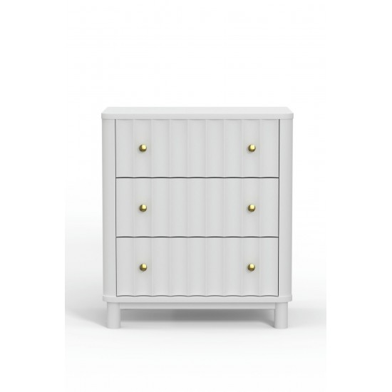 Alpine Furniture Stapleton 3 Drawer Small Chest, White