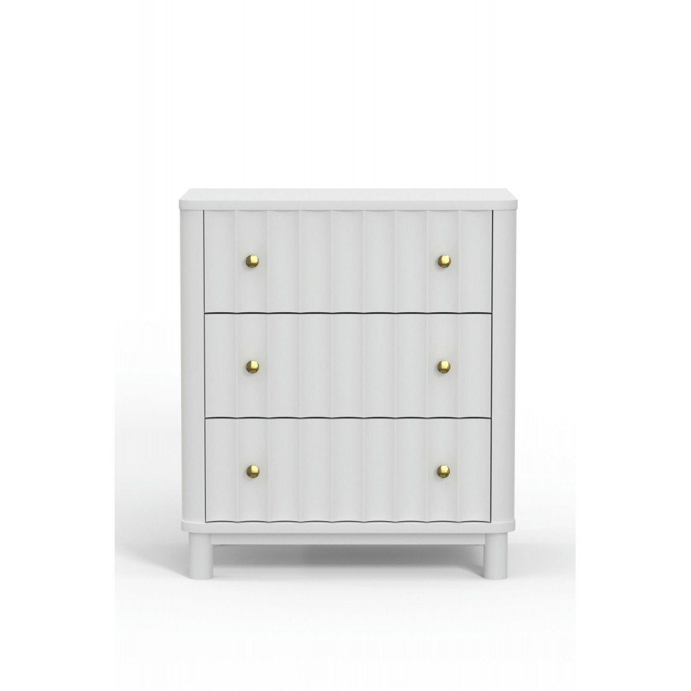 Alpine Furniture Stapleton 3 Drawer Small Chest, White