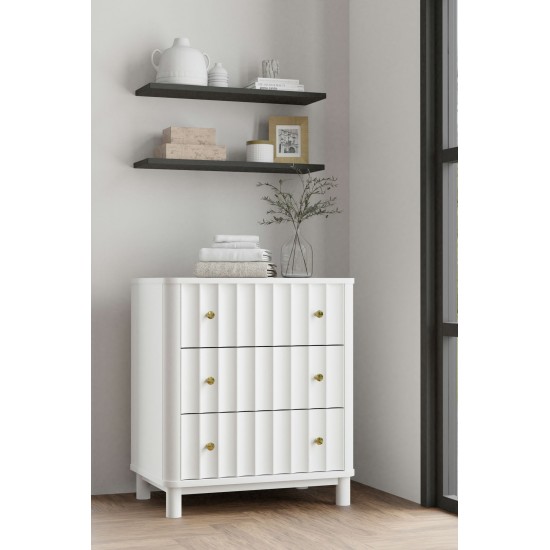 Alpine Furniture Stapleton 3 Drawer Small Chest, White