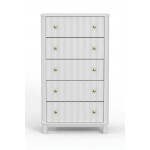 Alpine Furniture Stapleton 5 Drawer Chest, White