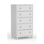 Alpine Furniture Stapleton 5 Drawer Chest, White