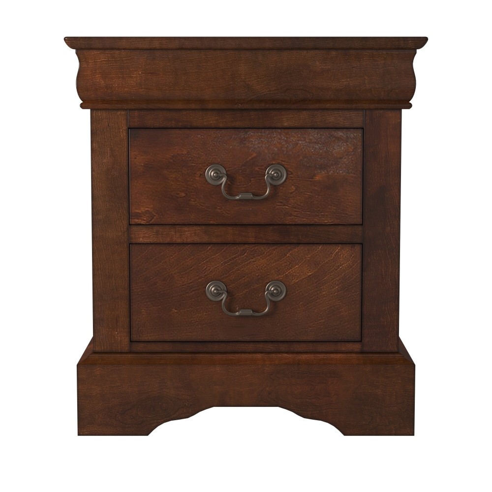 Alpine Furniture West Haven 2 Drawer Nightstand, Cappuccino