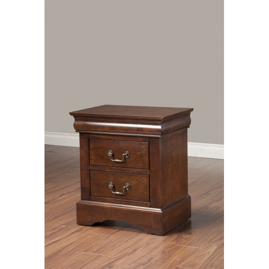 Alpine Furniture West Haven 2 Drawer Nightstand, Cappuccino