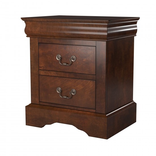 Alpine Furniture West Haven 2 Drawer Nightstand, Cappuccino