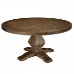 Alpine Furniture Kensington Round Solid Pine Dining Table, Walnut