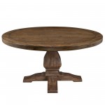 Alpine Furniture Kensington Round Solid Pine Dining Table, Walnut