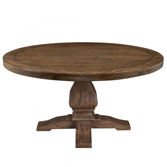 Alpine Furniture Kensington Round Solid Pine Dining Table, Walnut