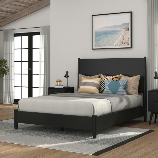 Alpine Furniture Flynn Standard King Platform Bed, Black