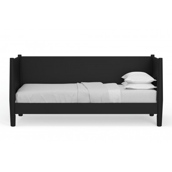 Alpine Furniture Flynn Mid Century Modern Twin Size Day Bed, Black