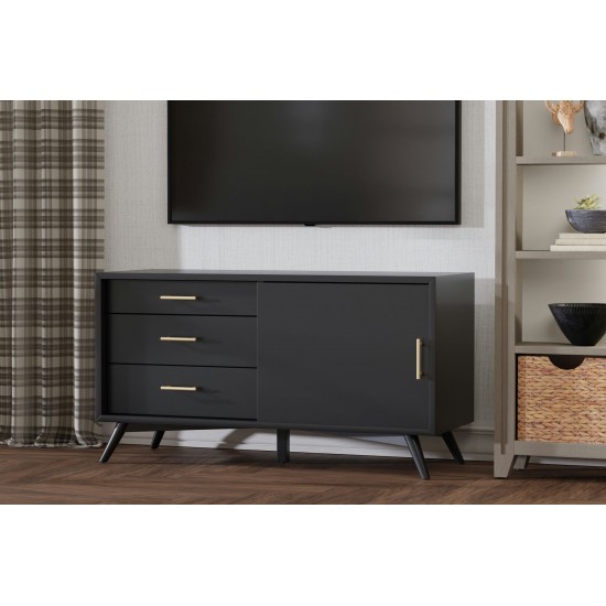 Alpine Furniture Flynn Small TV Console, Black