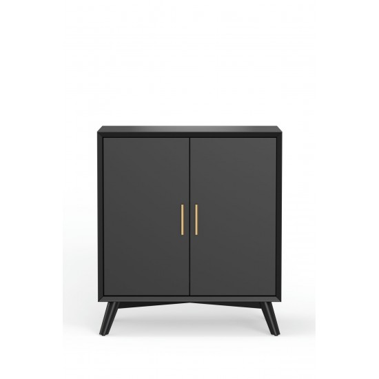 Alpine Furniture Flynn Small Bar Cabinet, Black