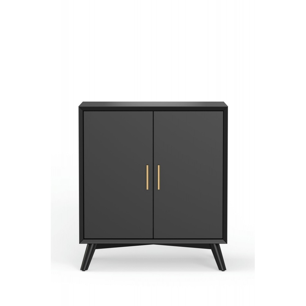 Alpine Furniture Flynn Small Bar Cabinet, Black