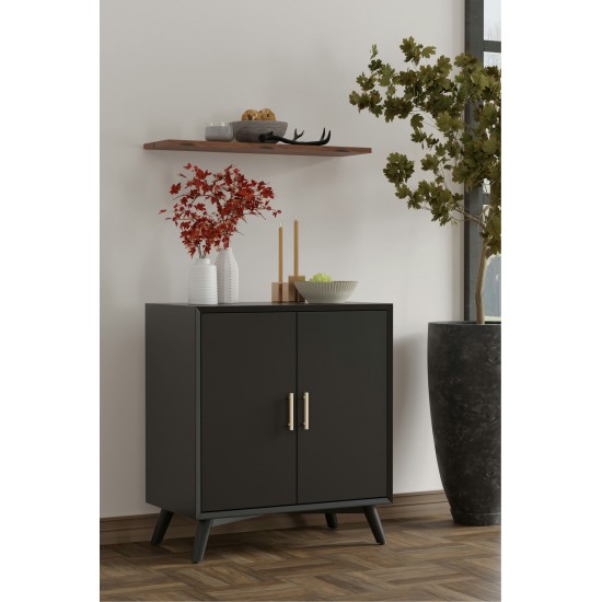 Alpine Furniture Flynn Small Bar Cabinet, Black