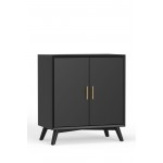 Alpine Furniture Flynn Small Bar Cabinet, Black