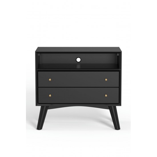 Alpine Furniture Flynn Large Nightstand, Black