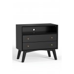 Alpine Furniture Flynn Large Nightstand, Black