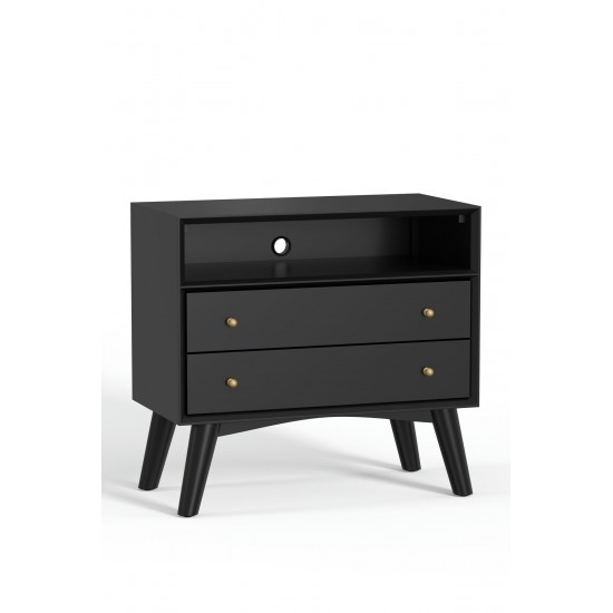 Alpine Furniture Flynn Large Nightstand, Black