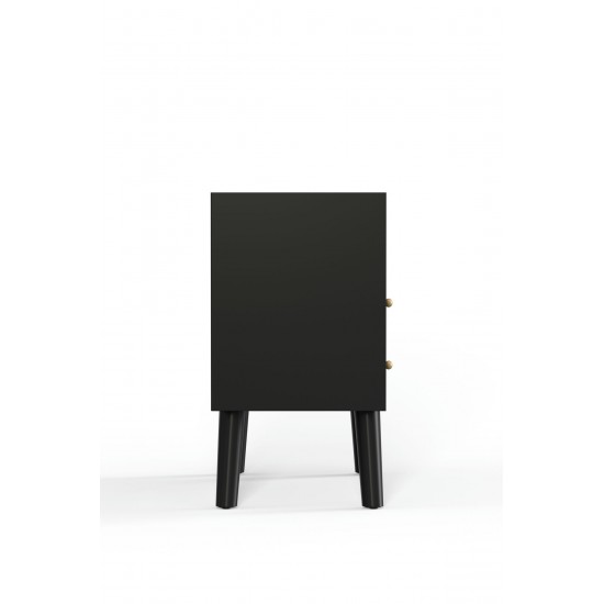 Alpine Furniture Flynn Large Nightstand, Black