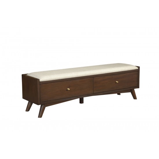 Alpine Furniture Flynn Bench, Walnut