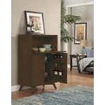 Alpine Furniture Flynn Large Bar Cabinet with Drop Down Tray, Walnut