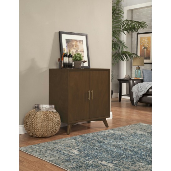 Alpine Furniture Flynn Small Bar Cabinet, Walnut