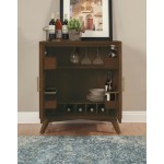 Alpine Furniture Flynn Small Bar Cabinet, Walnut