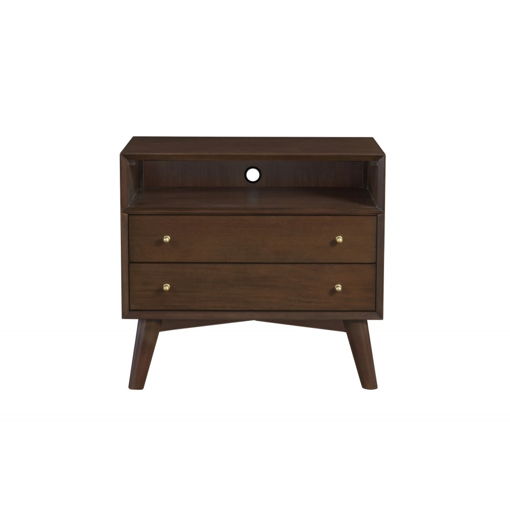 Alpine Furniture Flynn Large Nightstand, Walnut