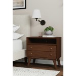 Alpine Furniture Flynn Large Nightstand, Walnut