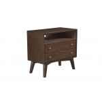 Alpine Furniture Flynn Large Nightstand, Walnut