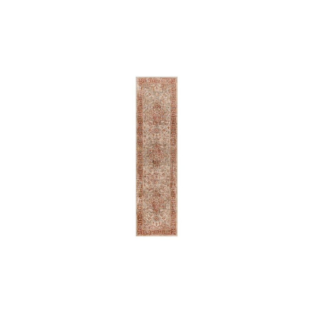Surya Aspendos Rug 2'7" X 10' - Brick Red & Teal Surya Aspendos Rug 2'7" X 10' - Brick Red & Teal