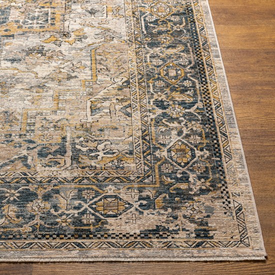 Surya Aspendos Rug 2'7" X 10' - Teal & Mustard