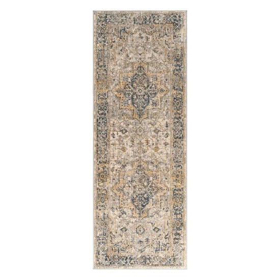 Surya Aspendos Rug 2'7" X 7'3" - Teal & Mustard