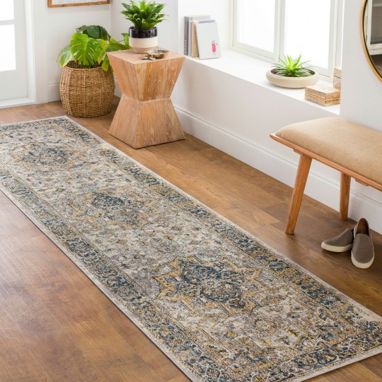 Surya Aspendos Rug 2'7" X 7'3" - Teal & Mustard