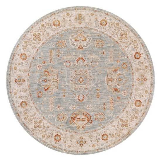 Surya Avant Garde Rug 5'3" Round - Denim, Sage