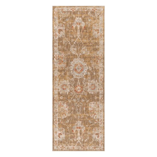 Surya Avant Garde Rug 2'7" X 7'3" - Brick Red, Denim