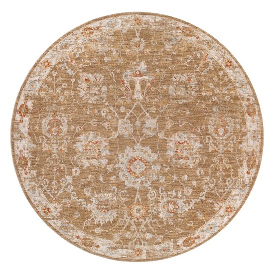 Surya Avant Garde Rug 5'3" Round - Brick Red, Denim