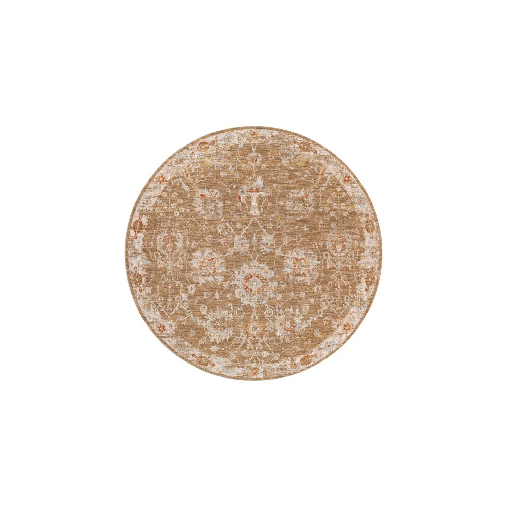 Surya Avant Garde Rug 7'10" Round - Brick Red, Denim