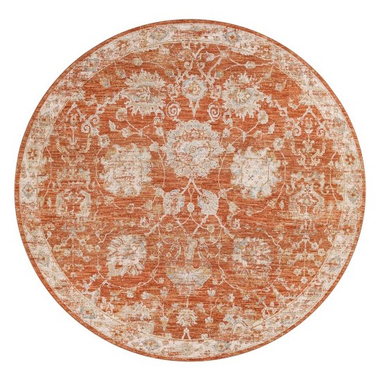 Surya Avant Garde Rug 5'3" Round - Brick Red, Olive