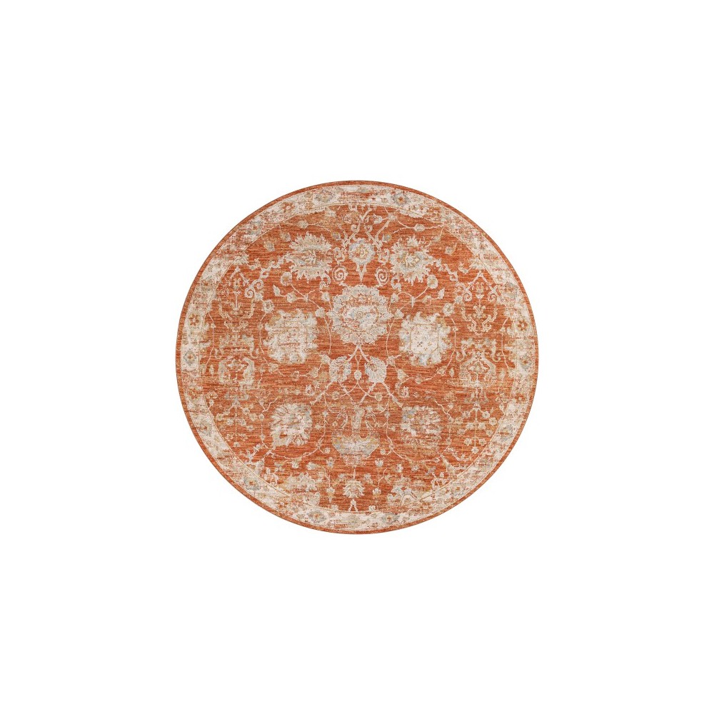 Surya Avant Garde Rug 5'3" Round - Brick Red, Olive