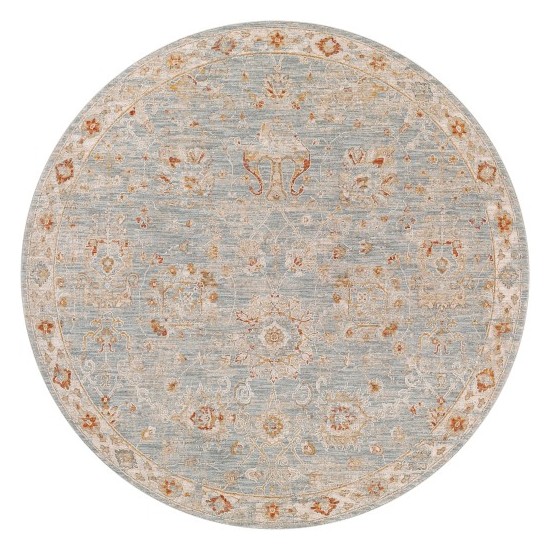 Surya Avant Garde Rug 5'3" Round - Denim, Light Gray