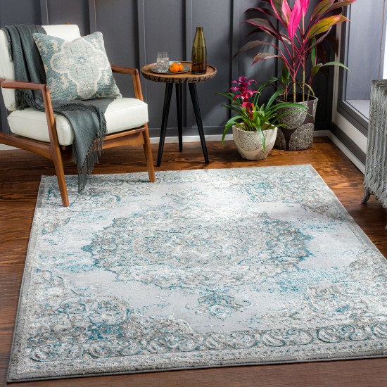 Surya Enfield Teal Rug 5'3" X 7'