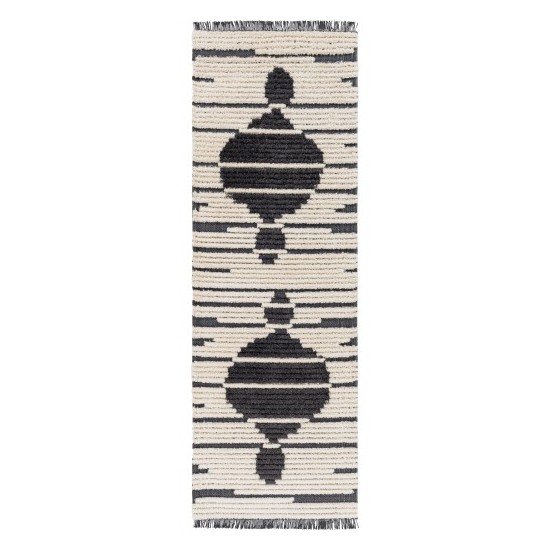 Surya Enzo Rug 2'7" X 7'3" - Black & Cream