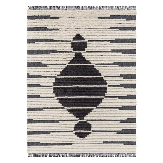 Surya Enzo Rug 5'3" X 7' - Black & Cream