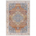 Surya Ephesians Dark Blue, Brick Red Rug 2' X 2'11"