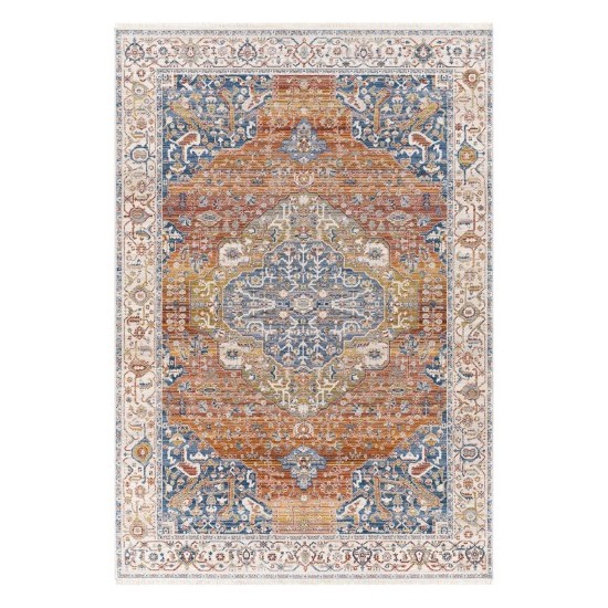 Surya Ephesians Dark Blue, Brick Red Rug 2' X 2'11"