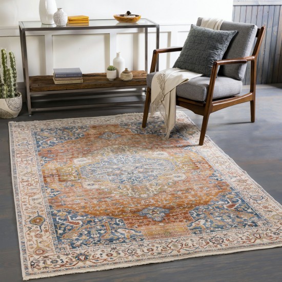 Surya Ephesians Dark Blue, Brick Red Rug 2'7" X 4'11"