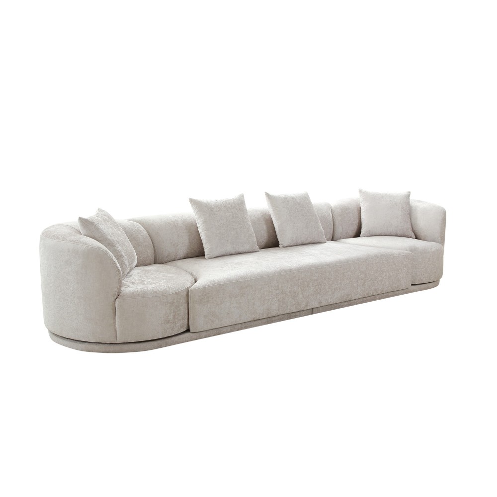 Pasargad Home Cielo Fabric Living Room 4 Pieces Sofa Set, Beige Pasargad Home Cielo Fabric Living Room 4 Pieces Sofa Set, Beige