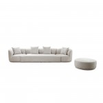 Pasargad Home Cielo Fabric Living Room 4 Pieces Sofa Set, Beige