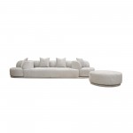 Pasargad Home Cielo Fabric Living Room 4 Pieces Sofa Set, Beige